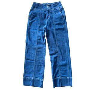 Anthropologie Pilcro Womens Jeans 27 Seamed High-Rise Flare Denim Blue Cotton Bl
